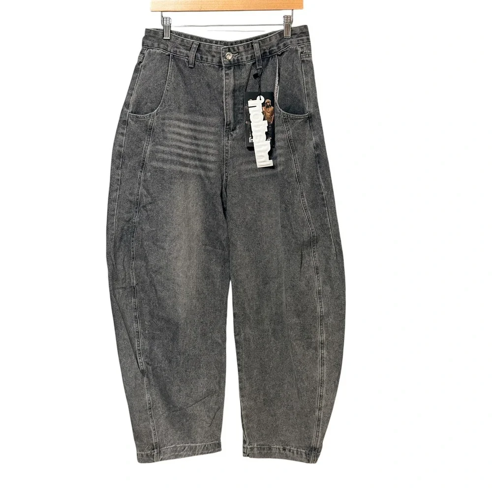 Inflation Mens Gray Baggy Balloon Jeans Streetwear Barrel Leg Size M NEW